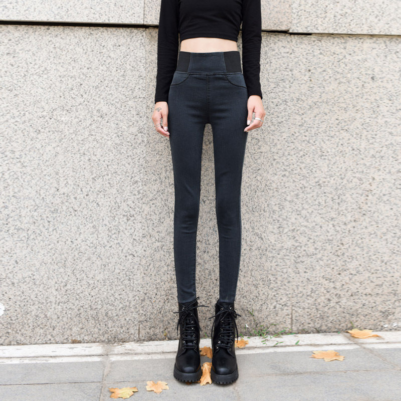 秋冬高腰显瘦黑色2020新款牛仔裤 所慕牛仔裤