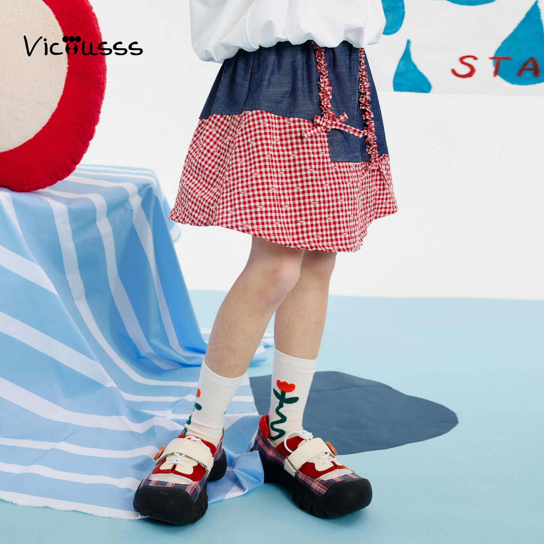 VICIUSSS女童甜美半身裙2025夏季新款儿童洋气百搭拼接裙子洋气仙,淘宝优惠券,粉丝福利购,淘宝优惠卷