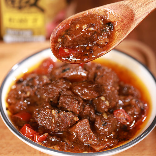 匠样子笋丁牛肉酱香辣下饭拌饭拌面酱辣椒酱笋丁牛肉酱食品美味 - 图1