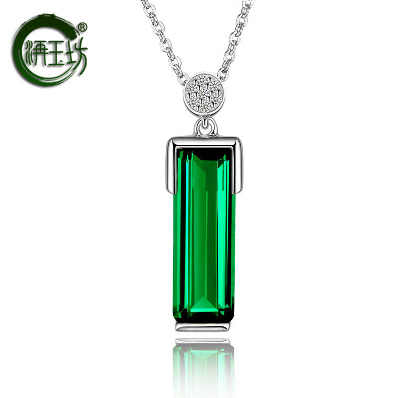洅玉坊新款祖母绿彩色925纯银彩宝 洅玉坊项坠/吊坠