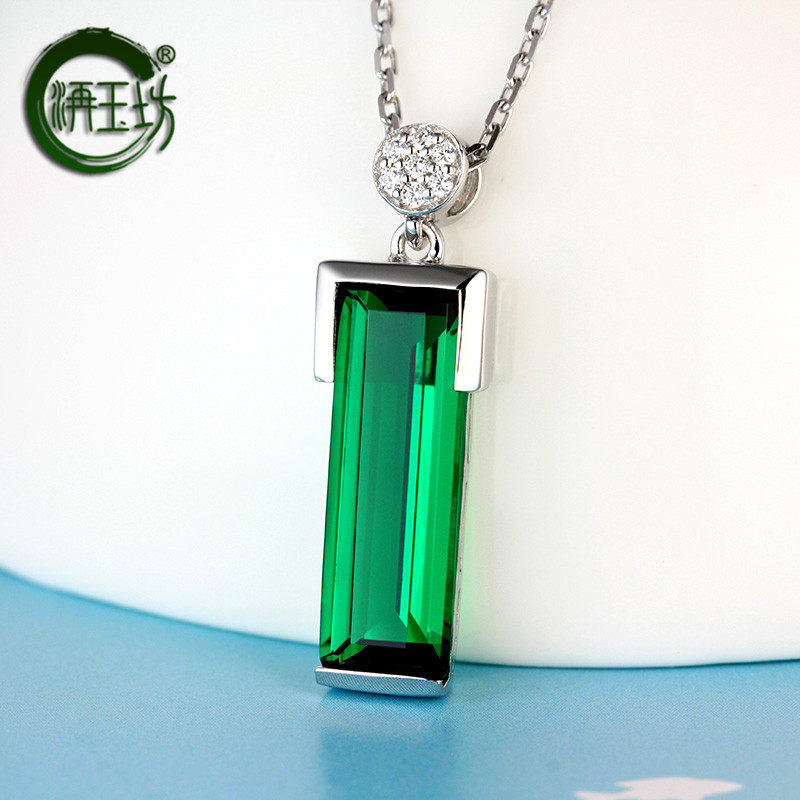 洅玉坊新款祖母绿彩色925纯银彩宝 洅玉坊项坠/吊坠