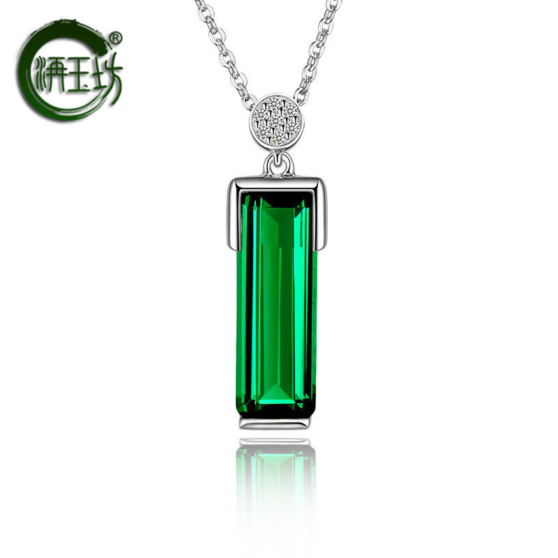 洅玉坊新款祖母绿彩色925纯银彩宝 洅玉坊项坠/吊坠