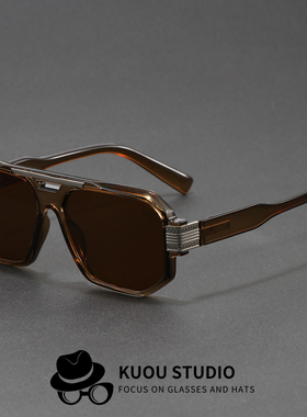 潮牌个性飞行员太阳镜男墨镜女复古蛤蟆镜开车驾驶遮阳镜时尚街拍