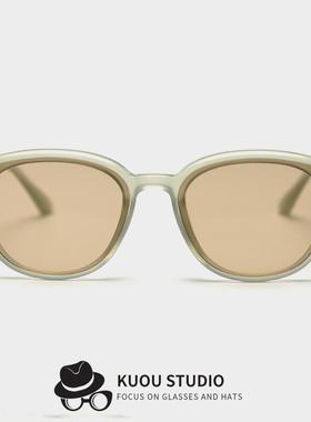 新韩版复古太阳眼镜潮男女网红素颜街拍黑色墨镜高清尼龙镜片