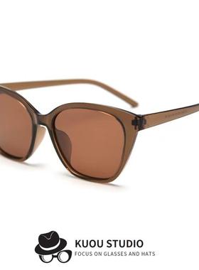 新款超轻TR90偏光抬眼眼镜潮女墨镜猫形平光镜架欧美网红街拍