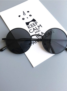太阳眼镜小圆形框嘻哈复古男女