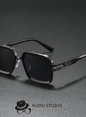 时尚双梁太阳眼镜男复古方框墨镜男士sunglasses跨境欧美潮流眼镜
