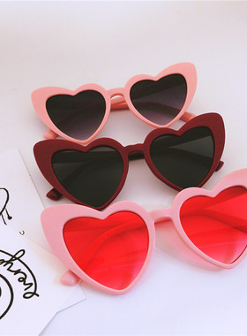 韩国原宿ulzzang网红明星同款爱心太阳镜欧美ins复古前卫墨镜女潮
