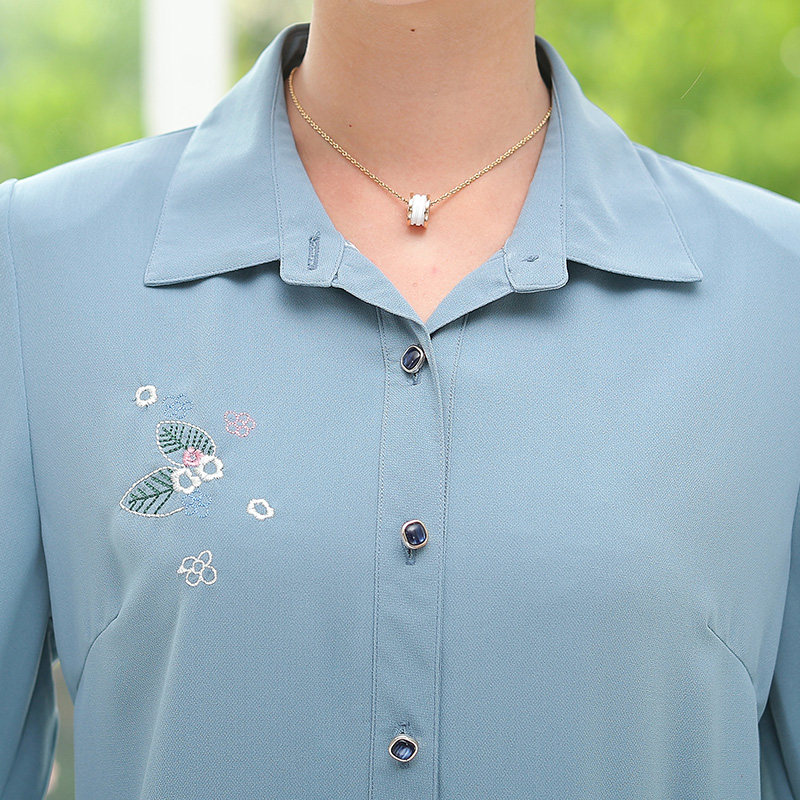 中年妈妈装夏装套装50岁60洋气衬衫 蔓姿莲中老年女装