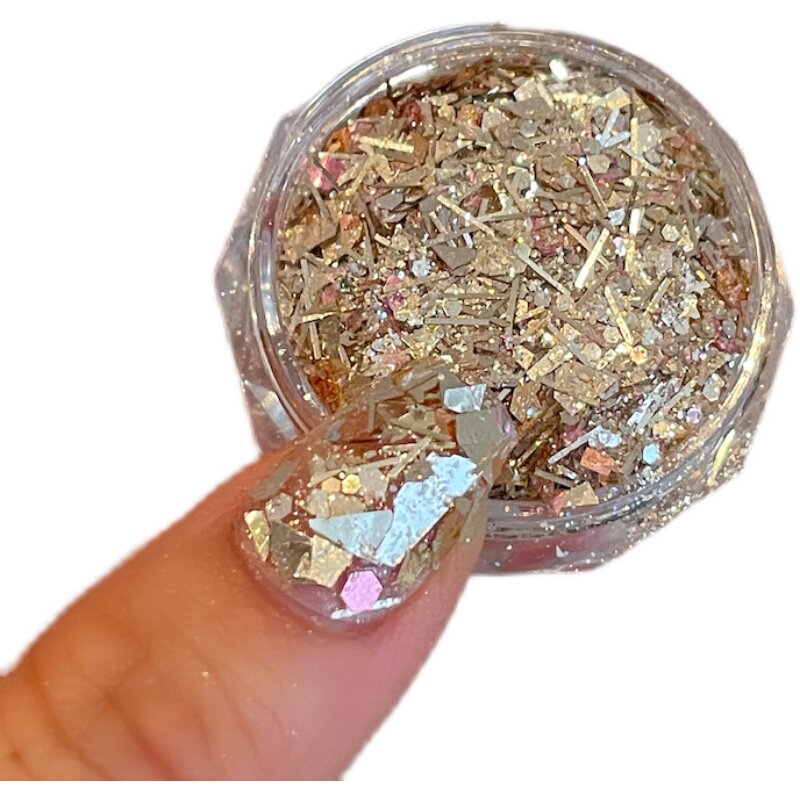 XIAOANAIL焦糖碎片香槟金色美甲亮片闪粉镭射幻DIY指甲饰品贴片,淘宝优惠券,粉丝福利购,淘宝优惠卷
