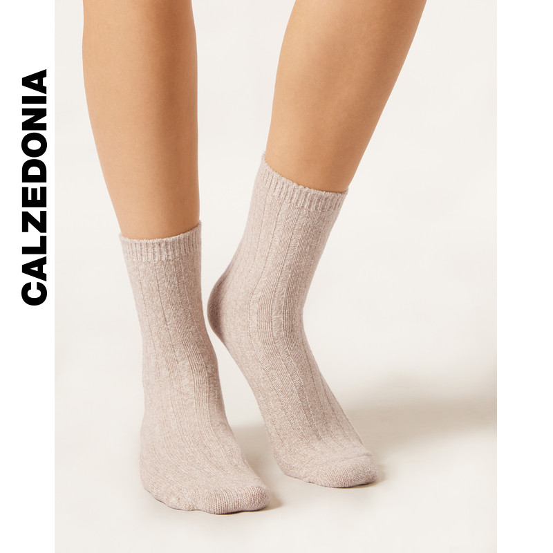 CALZEDONIA卡泽意袜秋冬女士舒适柔软罗纹针织短袜中筒袜DC0595,淘宝优惠券,粉丝福利购,淘宝优惠卷