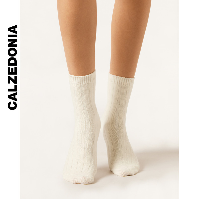 CALZEDONIA卡泽意袜秋冬女士舒适柔软罗纹针织短袜中筒袜DC0595,淘宝优惠券,粉丝福利购,淘宝优惠卷