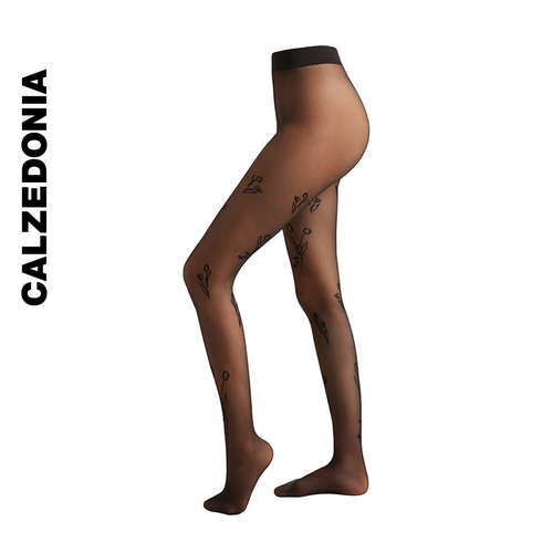 CALZEDONIA卡泽意袜26夏新女30D时尚花朵植绒丝袜连裤袜MODC2217 - 图2