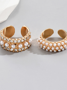 欧美夸张珍珠戒指女小众设计感女