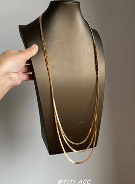 欧美个性蛇骨链多层极简冷淡风颈链小众设计气质简约项链女配饰潮