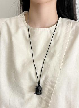 向日葵欧尼大号铃铛吊坠长项链