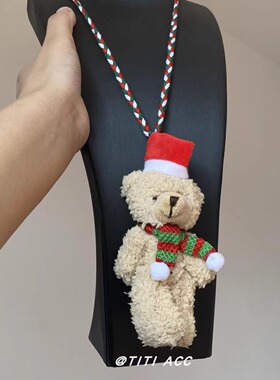 圣诞毛绒项链2025新款红色毛衣链