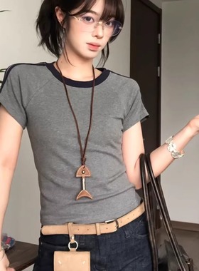 原创牛皮鱼骨头吊坠皮绳项链女复古小众高级感长款毛衣链拍照道具