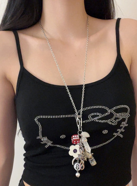 韩国多元素台球吊坠项链