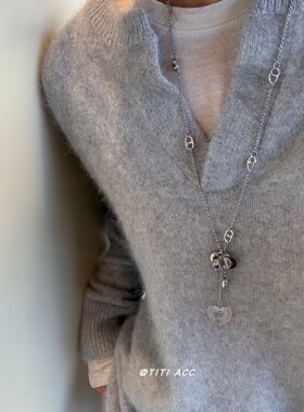 简约猪鼻孔链条心形爱心吊坠项链