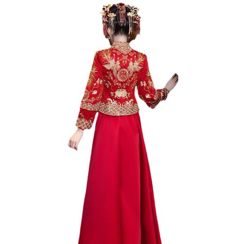 秀禾服婚服2026冬新款小个子结婚龙凤褂出阁婚服禾秀服大码敬酒服 - 图3