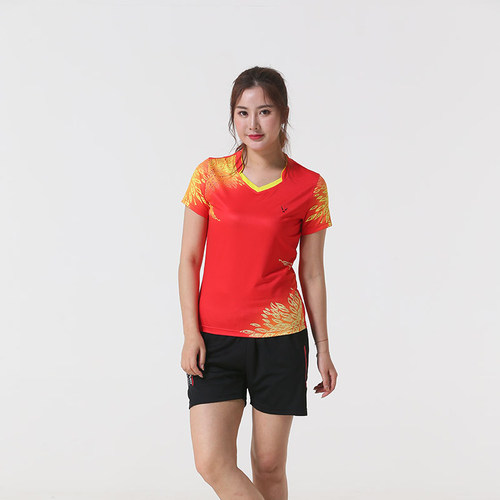 羽毛球服套装女短袖夏季速干短裙比赛球衣团体定制乒乓球运动服男 - 图0
