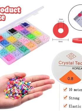 10000Pcs/Box 6mm Clay Bracelet Beads for Jewelry Making Kit