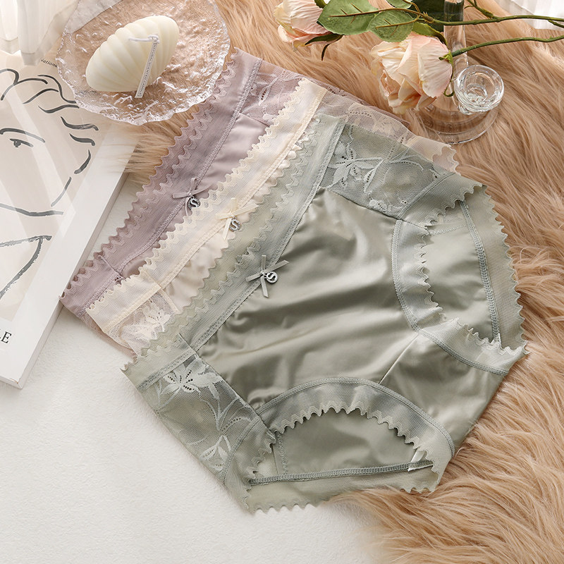 蕾丝内裤女士性感中腰纯欲冰丝无痕收腹抗菌纯棉蚕丝裆新款女短裤,淘宝优惠券,粉丝福利购,淘宝优惠卷