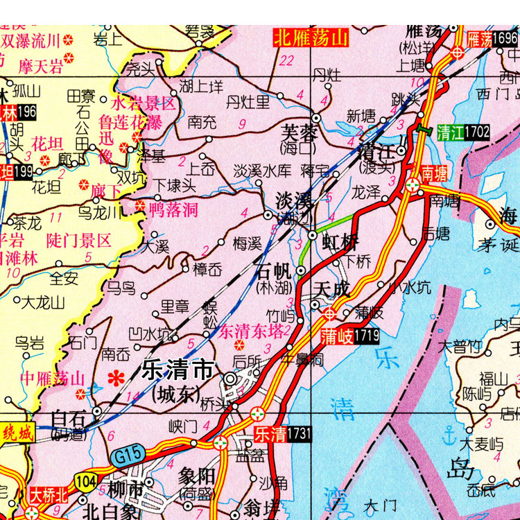 2023新款 超大巨幅 温州市墙贴 行政区划图 交通装饰画海报地图 - 图1