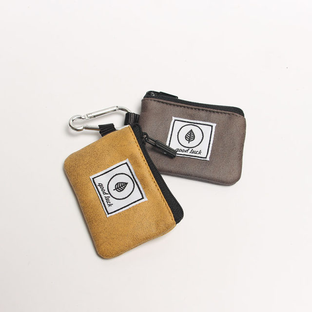 Mini zipper coin purse AirPodSPro headphone storage bag pure color student card bag coin bag collection bag