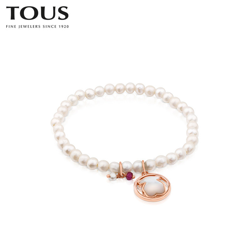 tous /桃丝熊925银18k金小熊手链 TOUS桃丝熊手链