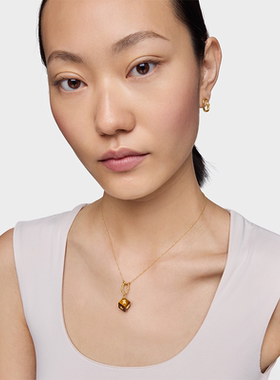 CUBE系列14k金虎眼石方形吊坠