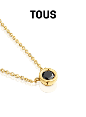 银镀18K金圆形尖晶石项链