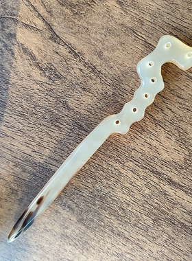 天然绵羊角雕刻七星发簪道系发簪手工定制盘发器道士道姑修行头饰