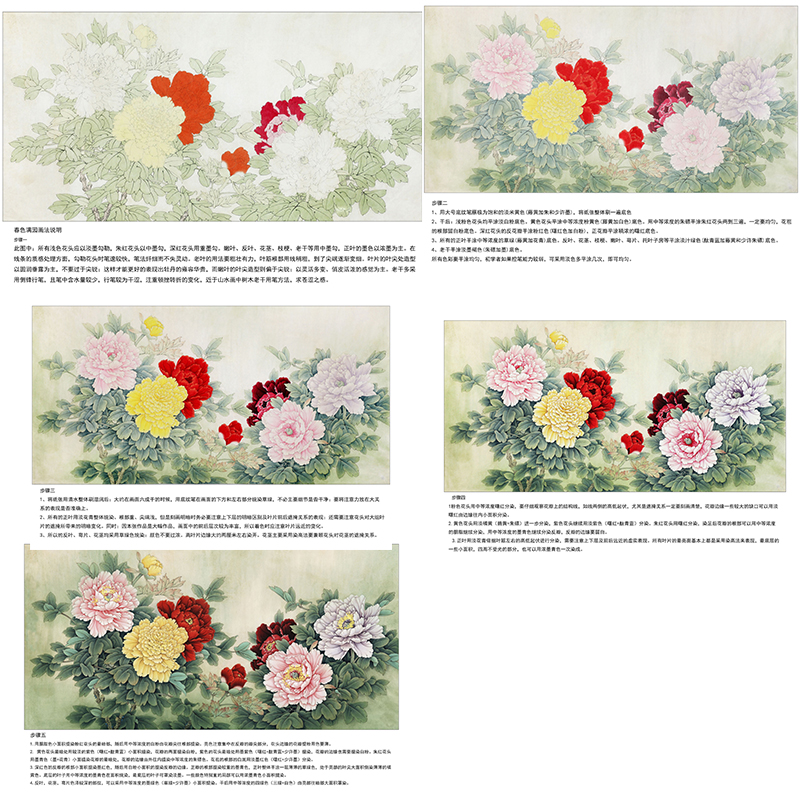 [有步骤】工笔画打印白描底稿李晓明横幅牡丹初学者临摹宣纸过稿,淘宝优惠券,粉丝福利购,淘宝优惠卷