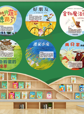 幼儿园绘本好书推荐主题环创墙贴