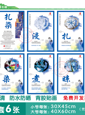 幼儿园手工扎染步骤主题墙贴画