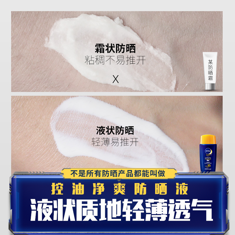 妮维雅男士官方旗舰店妮维雅男士防晒霜户外专用脸部隔离防紫外线面部不增白防嗮保湿乳3