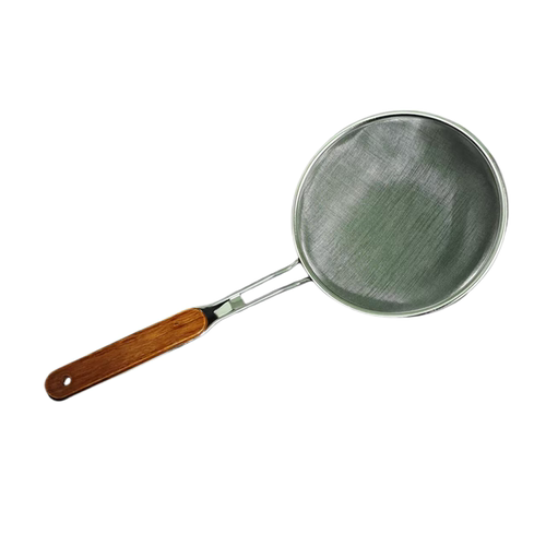 304不锈钢漏勺木手柄打沫厨房家用密网捞面超密豆浆果汁过滤网筛 - 图3