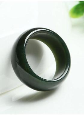 新疆和田玉青玉戒指天然玉石指环男女情侣款尾戒玉器戒指珠宝手饰