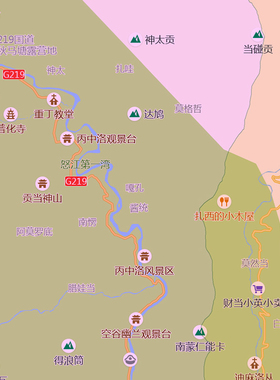 贡山独龙族怒族自治县地图1.15m怒江傈僳族自治州新款折叠版贴图