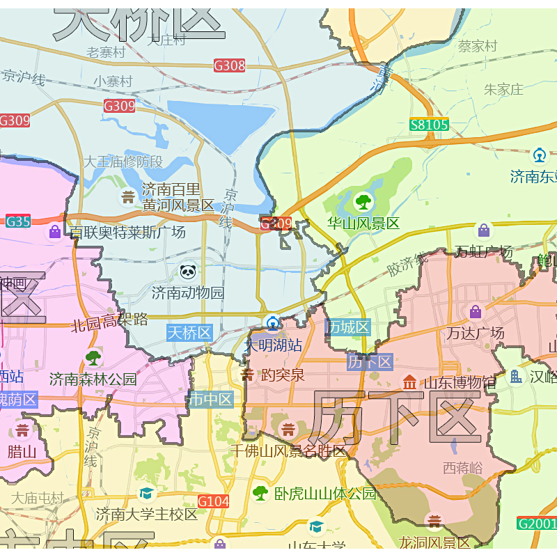 济南市地图1.15高清折叠家用办公室书房装饰背景墙贴包邮-图1