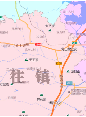 乳山市地图1.15威海市高清折叠家用办公室书房装饰墙贴包邮