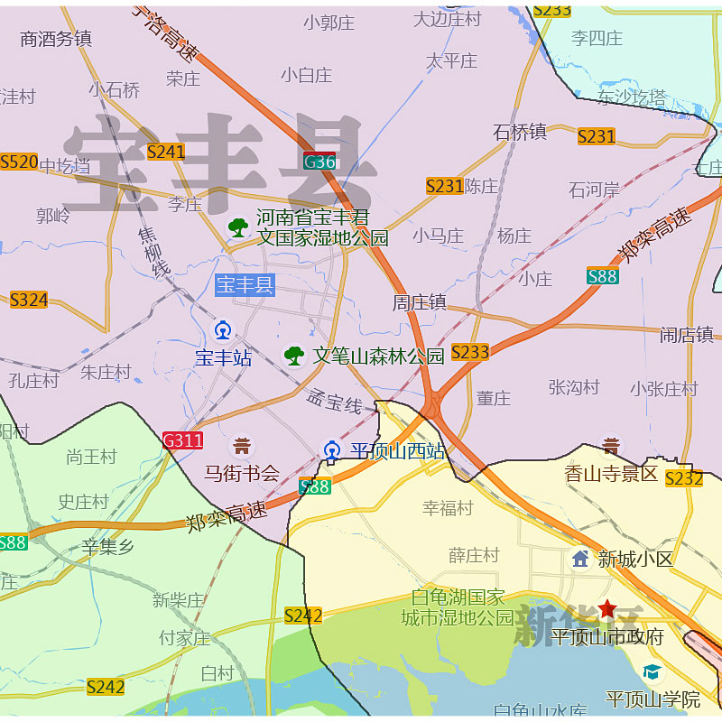 平顶山地图1.15高清折叠家用办公室书房装饰墙贴新款包邮