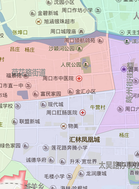 川汇区地图1.15m折叠版周口市会议办公装饰画背景墙新款贴图现货