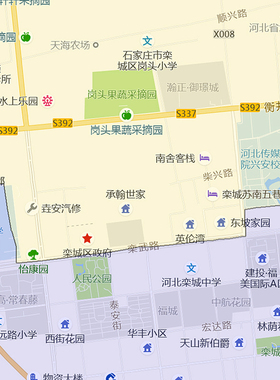 栾城区地图1.15m高清打印折叠两用墙贴石家庄市区域划分装饰画