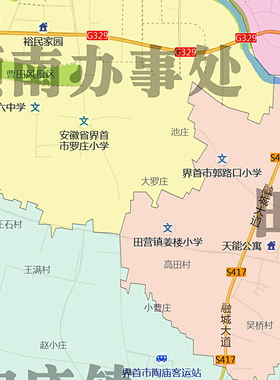 界首市地图1.15m阜阳市折叠版会议办公室装饰画客厅书房背景画