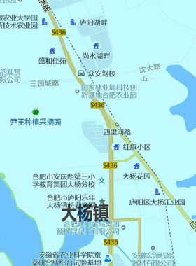 庐阳区地图1.15m合肥市折叠版壁画墙贴办公室贴画客厅书房装饰画