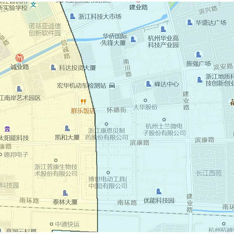 滨江区地图1.15m杭州市家用折叠高清办公室书房新款装饰画墙贴 - 图0