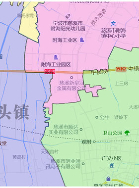 慈溪市地图1.15m宁波市家用折叠高清办公室书房新款装饰画墙贴